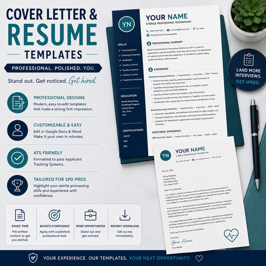 SPD Cover Letter & Resume Template - No Experience